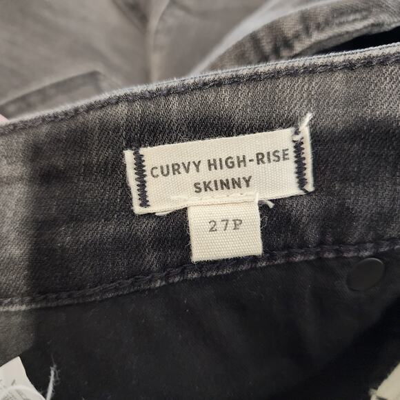 Madewell Curvy High-Rise Skinny Jeans Size 27 PETITE Black Sea Wash - Picture 8 of 11